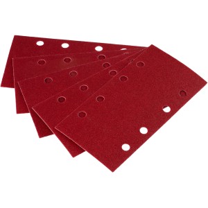 Bandes abrasives LUX, 93x185mm, K80, lot de 5, accessoire pour ponceuses vibrantes, pour poncer bois et métal.