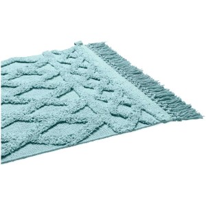 Tappeto bagno Diaqua Kayla Jade, 60x90 cm, in cotone con motivo etnico e frange.
