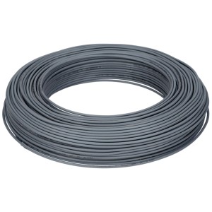 Grauer T-Draht, 2,5 mm Durchmesser, 100 m Länge, für Audio- und Video-Kabelinstallationen.