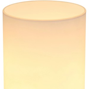Globo LED lampada da tavolo Cyli, cilindrica, vetro bianco, luce bianca calda.