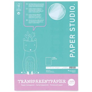 Block Transparentpapier A4, 25 Blatt, für kreative Bastelarbeiten und zum Übertragen von Motiven.