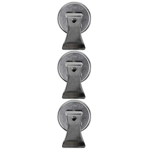 3er-Set I Am Creative XL-Magnete mit Clip, Metall Silber, Höhe 5 cm. Ideal für Notizen und Fotos.