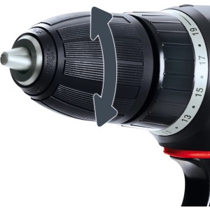 Gros plan du mandrin de la perceuse-visseuse sans fil Einhell TH-CD 12-2 Li.