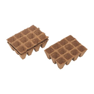 Deux lots de pots de semis carrés, 36 pièces chacun, 4x4 cm, en matériau biodégradable pour la culture des plantes.