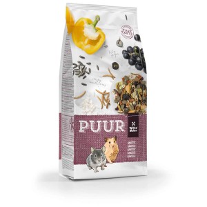 Witte Molen Hamster Food Puur, confezione da 400g con illustrazione degli ingredienti.