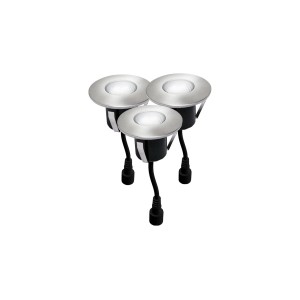 Set di 3 faretti LED da incasso Easy Connect per legno, bianco caldo, Ø 60mm.