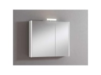 LED-Spiegelschrank 2-türig lackiert Weiss (HxBxT) 70 x 81 x 15 cm
