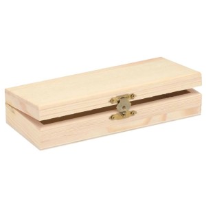 Scatola in legno rettangolare Glorex con chiusura, 20x10x5 cm, in legno di pino.