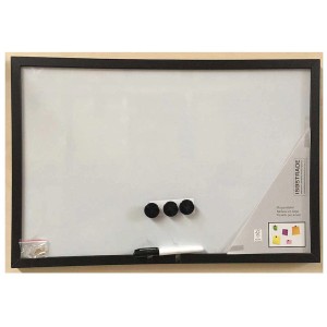 Tableau magnétique noir 40x60 cm avec stylo et aimants. Idéal comme panneau d'affichage.