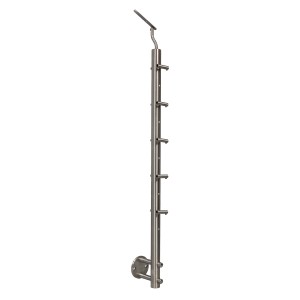 Poteau de balustrade en acier inoxydable V2A, hauteur 100 cm, avec 5 barres rondes pour montage latéral.