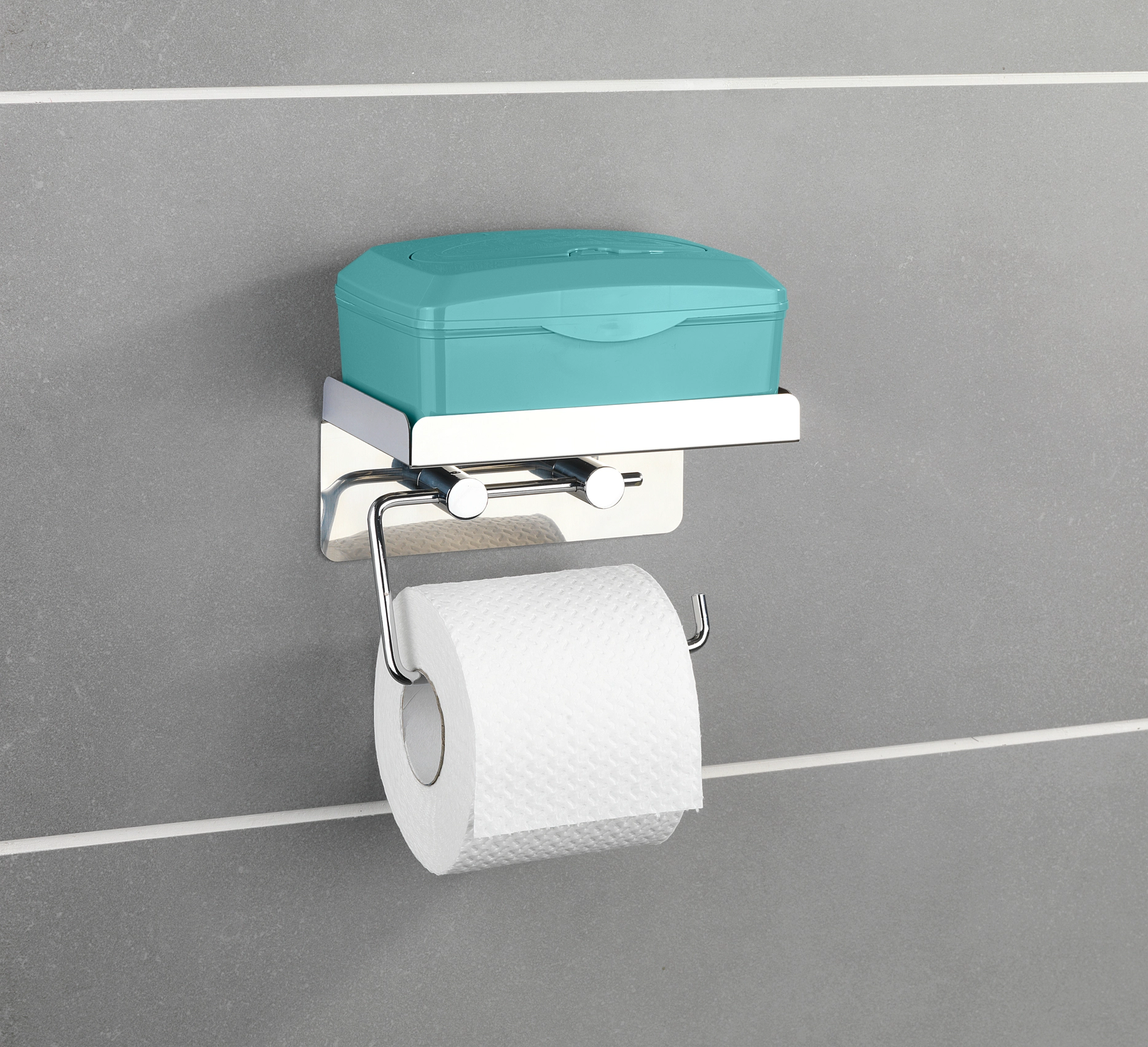 WENKO Support Papier Toilette 2en1, Porte Papier Toilette et