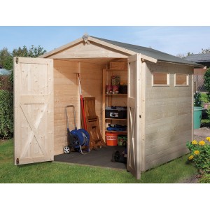 Casetta da giardino in legno non trattato con tetto a due falde OBI Outdoor Living, 198x217 cm.