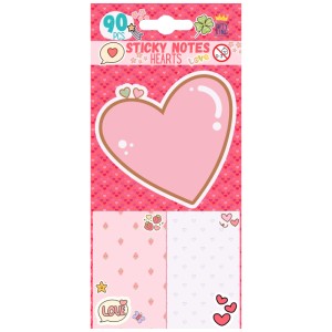Selbstklebende Haftnotizen in Herzform, 8,5x19,5 cm, ideal für Büro, Schule und Zuhause.