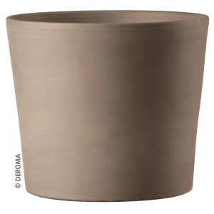 Vaso per piante Deroma in terracotta color grafite, forma cilindrica, Ø 20 cm.