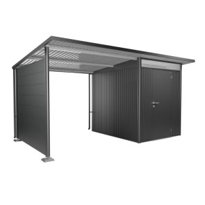 Auvent latéral Biohort pour abri de jardin AvantGarde A2/A6, taille L, gris foncé métallisé.