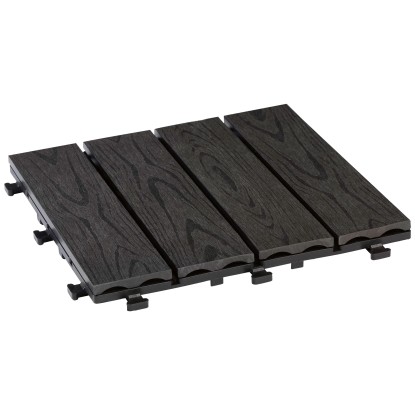 Klickfliese WPC in Holzoptik Anthrazit 30 x 30 cm / 6 Stk.