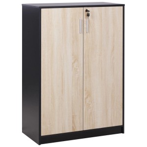 Beliani Armoire de bureau Zehna marron/noir 117 x 80 x 40 cm