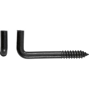 Crochet à vis droit Noir galvanisé Ø 4 x 30 mm / 6 pcs