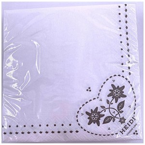 Tovaglioli di carta Heidi Cheese Line con motivo folk, 3 veli, 33x33 cm.