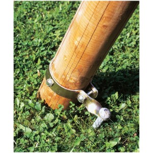 Piquet Pletscher avec bride de balançoire pour fixer les équipements de jeux dans le jardin.