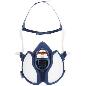 Maschera respiratoria 3M A1/P2 blu per verniciatura a spruzzo e levigatura. Protegge da polvere e vapori organici.