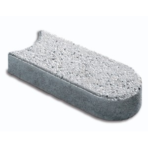 Mini bordure de gazon blanche en béton, hydro sablée, 24x10x4,5 cm, pour bordures de pelouse et de parterre.