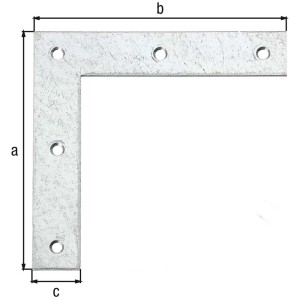Équerre en acier galvanisé Sendzimir, 160x160 mm, avec trous de vis pour constructions en bois.