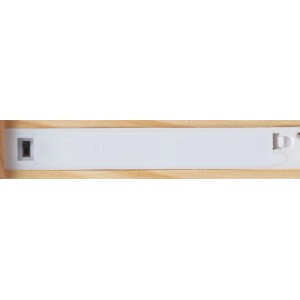 Retro OBI Schwibbogen con vano batterie bianco e interruttore nero nel telaio in legno. Funzionamento a batteria.