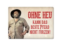 Puag Blechpostkarte Ohne Heu beste Pferd 14,8 x 10,5 cm