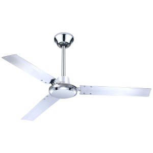 Ventilateur de plafond Sonnenkönig Verona, argenté avec trois pales.