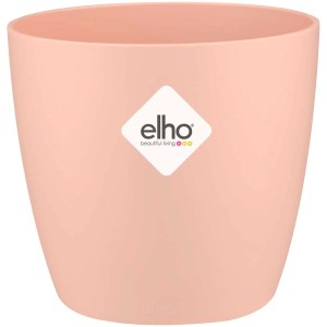 Runder, nude-farbener Übertopf Brussels von elho, Ø 18 cm. Stilvoller Blumentopf für Zimmerpflanzen.