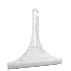 Wenko tergivetro doccia in plastica, bianco, con gancio per appenderlo.