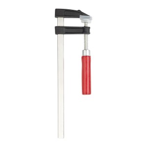 Serre-joint en fonte malléable 200x50 mm avec poignée rouge pour serrer et fixer.
