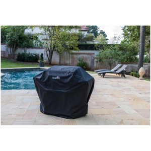 Housse de protection noire Char-Broil en polyester pour barbecue 3-4 brûleurs.