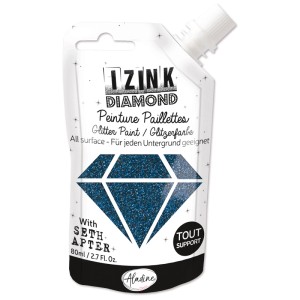 Aladine Diamond Beautiful Blue Glitzerfarbe, 80ml Quetschflasche für Malzubehör.
