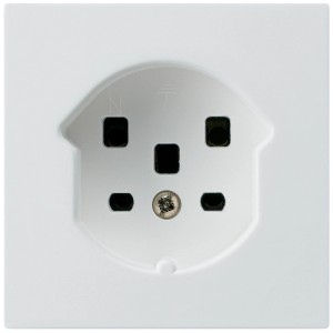 Prise blanche Hager Kallysto Duroplast avec 2 connexions T13.