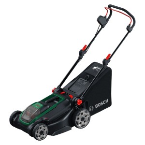 Tagliaerba a batteria Bosch Rotak 18V2-43 con batterie e caricabatterie, nero/verde.