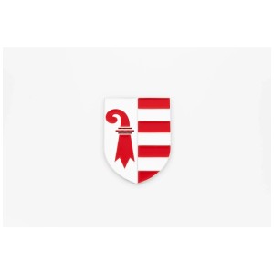 IronBadge Jura badge autocollant en métal pour décoration intérieure.