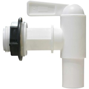 Rubinetto bianco Garantia 3/4'' per serbatoi di raccolta acqua piovana, con guarnizione e dado.