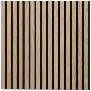 Denpanels Akustikpaneel Eiche Natur/Schwarz, 60x60cm, 2er Set. Wandpaneel zur Schallabsorption.
