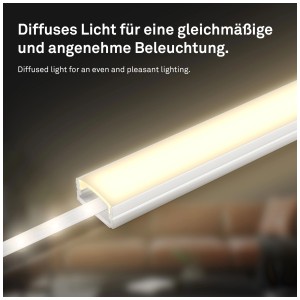 Briloner Set di estensione striscia LED, 4m, bianco caldo, con profilo in alluminio per illuminazione diffusa.