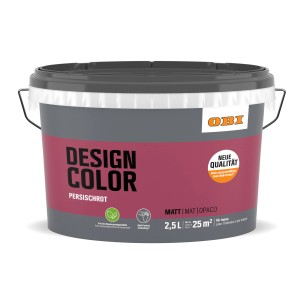 Barattolo di OBI Design Color Rosso Persiano, 2,5 l, pittura murale per interni colorata opaca.