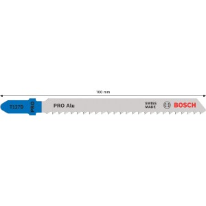 Lama per seghetto alternativo Bosch T 127 D, confezione da 3, per tagli rapidi in alluminio.