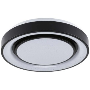Moderne Paulmann LED Deckenleuchte Rainbow, schwarz-weiß, dimmbar, mit Farbwechsel für stimmungsvolles Licht.