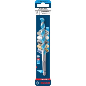 Foret universel Bosch Expert Hex-9, 10 mm, pour perçages précis dans divers matériaux.
