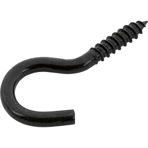 Crochet à vis galvanisé Noir Ø 5,2 x 60 mm / 4 pcs
