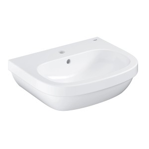 Lavabo Grohe Euro Ceramic, bianco alpino, montaggio a parete, con troppopieno.