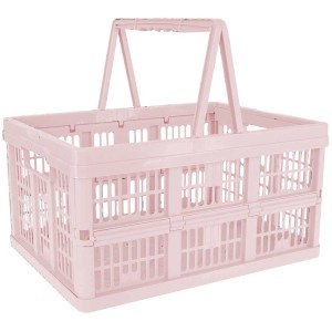 Cesto per la spesa pieghevole Keeeper Emma in rosa nordico, 18,5 l con manici.