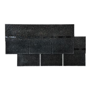 Bardeaux bitumés rectangulaires noirs pour toiture d'abris de jardin et pavillons.