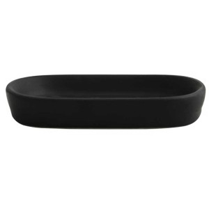 Portasapone nero in ceramica MSV Maonie per il bagno.